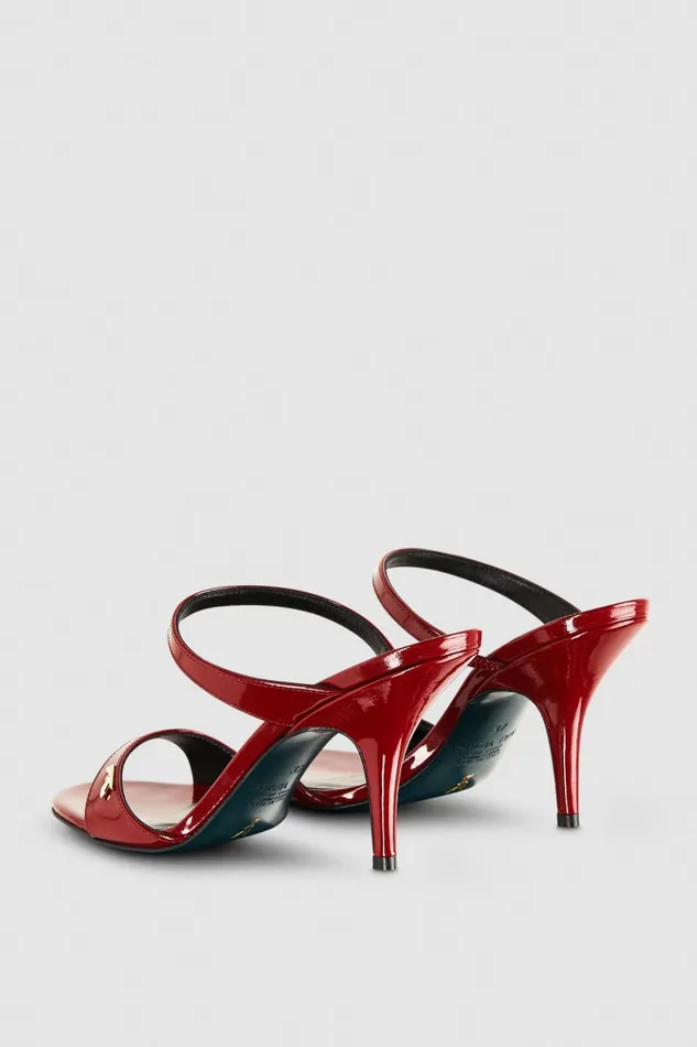 Patrizia Pepe Patent Leather Heeled Sandals Red Cherry Bomb Footwear