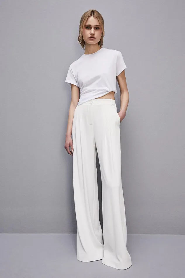 Patrizia Pepe Shortsleeved Tshirt With Logo In Organic Cotton White Bianco Ottico Apparel TShirts