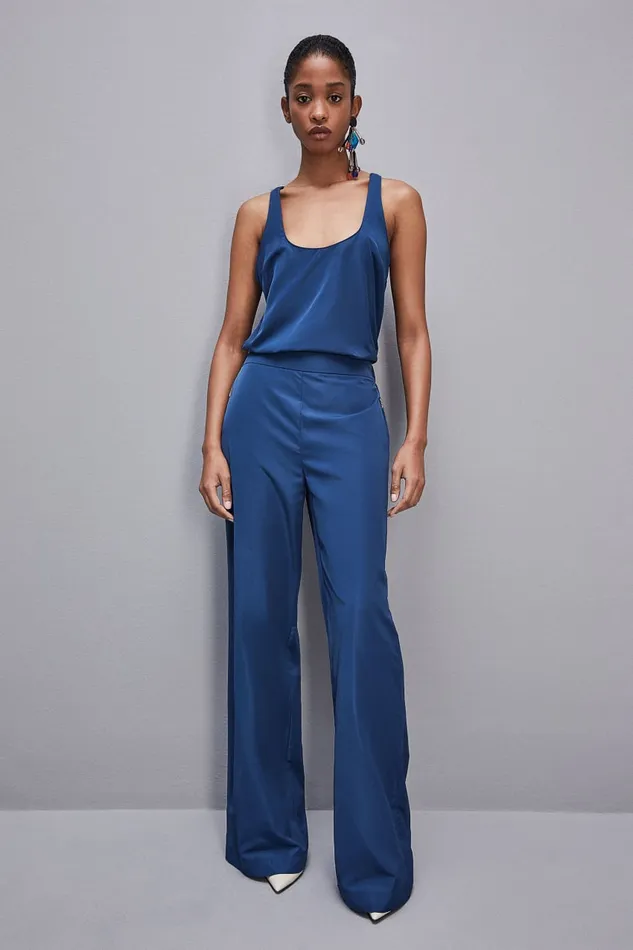 Patrizia Pepe Sleeveless Top Shirt With Round Neckline Light Blue Blue Malibu Apparel Tops