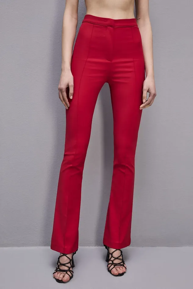 Patrizia Pepe Slim Flare Pants Red Red Heart Apparel Flared