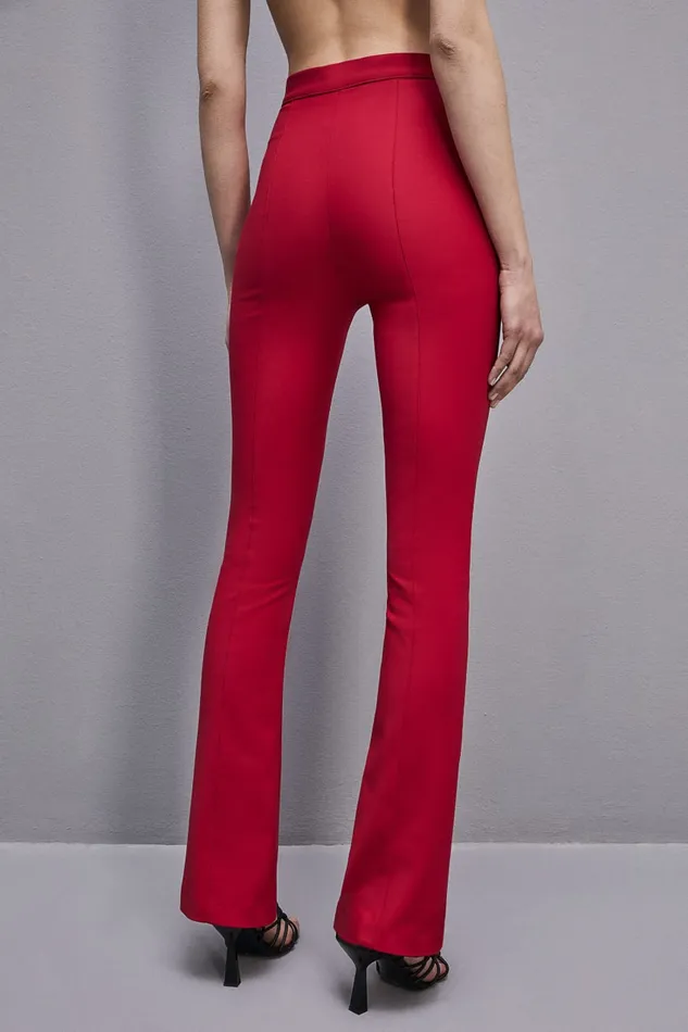 Patrizia Pepe Slim Flare Pants Red Red Heart Apparel Flared