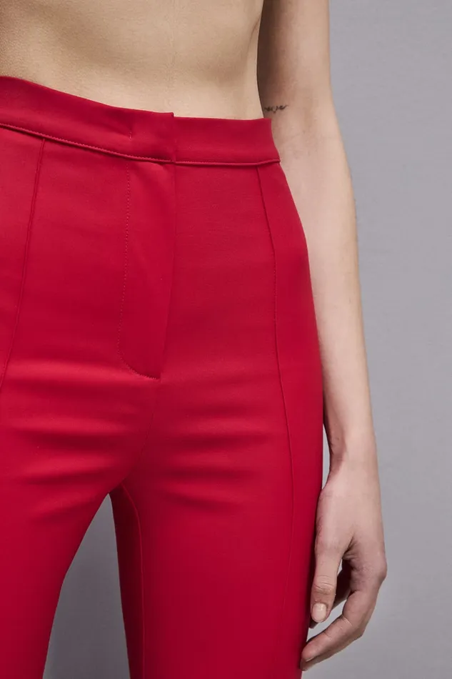 Patrizia Pepe Slim Flare Pants Red Red Heart Apparel Flared