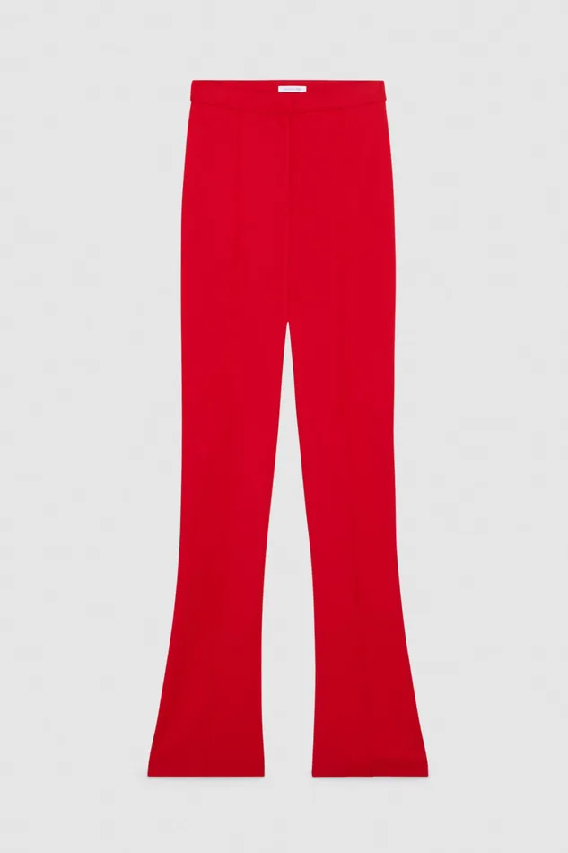 Patrizia Pepe Slim Flare Pants Red Red Heart Apparel Flared