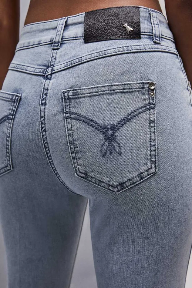 Patrizia Pepe Slim Stretch Denim Jeans Light Blue Light Bleached Wash Apparel Jeans