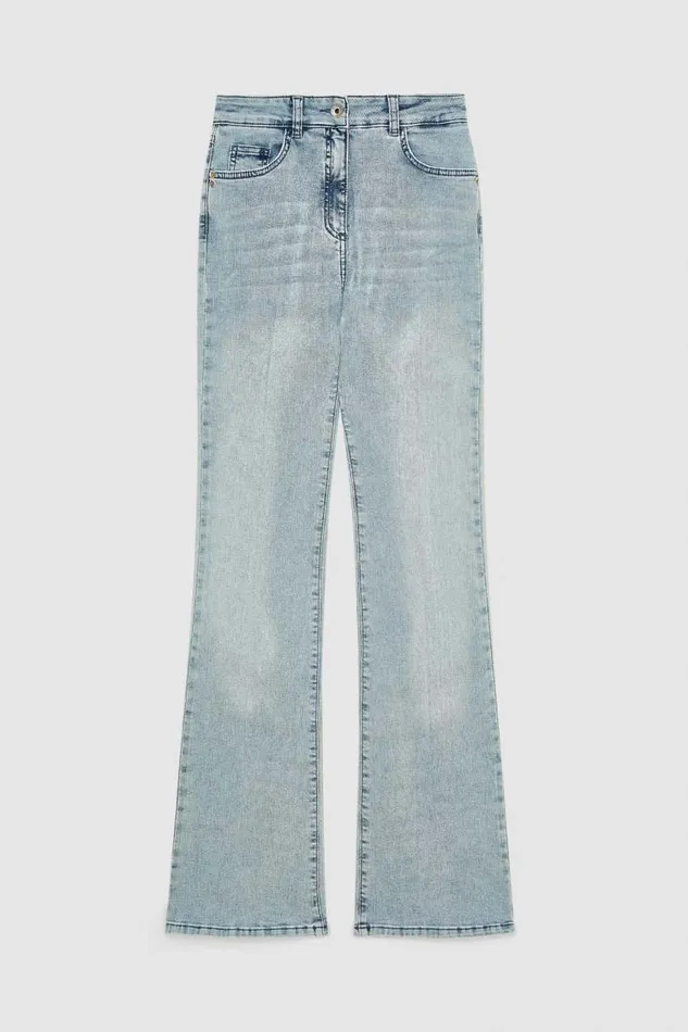 Patrizia Pepe Slim Stretch Denim Jeans Light Blue Light Bleached Wash Apparel Jeans