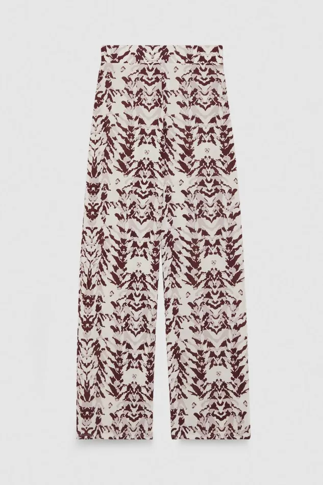 Patrizia Pepe Stretch Jersey Pants With Print Darkplumeanimalier Apparel Palazzo