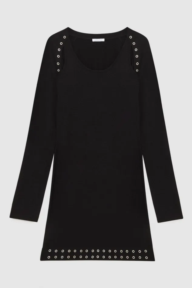 Patrizia Pepe Viscose Mini Dress Black Nero Apparel Mini