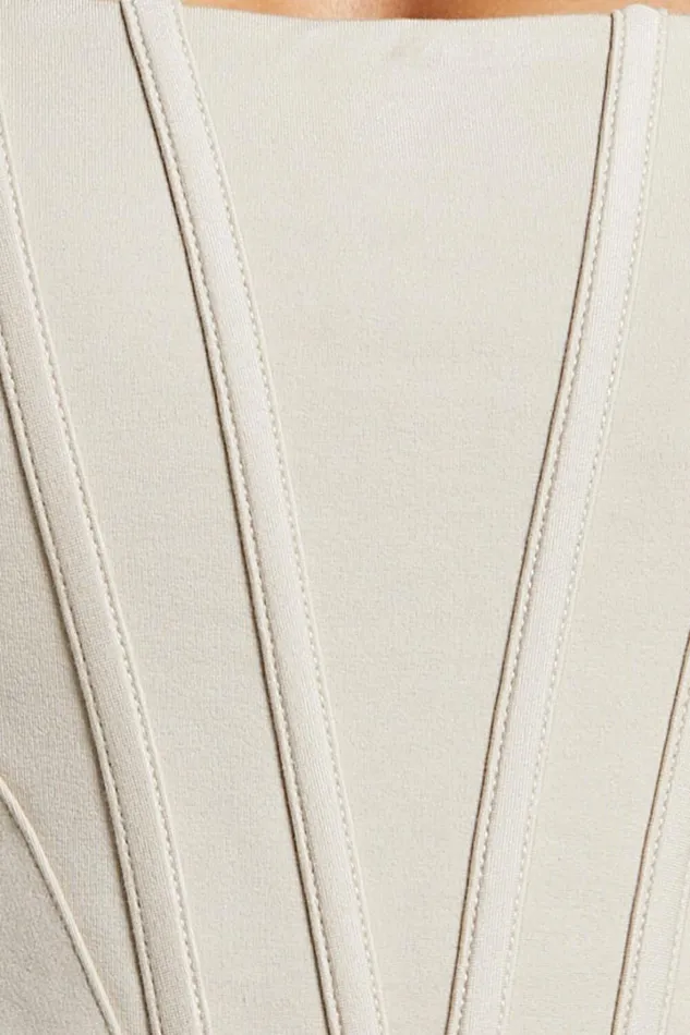 Pellar Top 8211 Square Neck Corset Top In Sand Women Showpo Tops