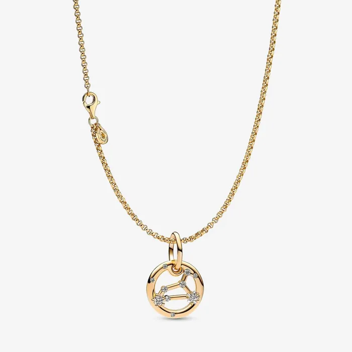 Pendant Necklaces Women Pandora 14K Gold Plated Leo Zodiac Necklace