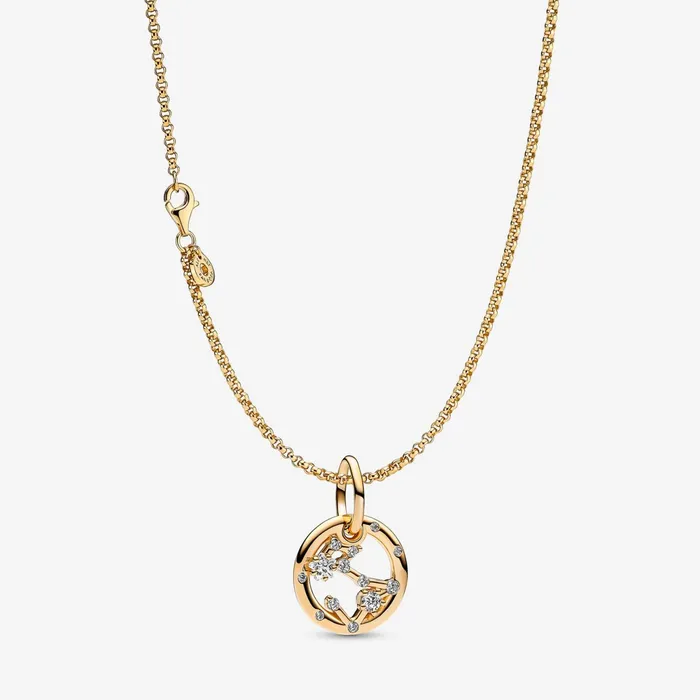 Pendant Necklaces Women Pandora 14K Gold Plated Pisces Zodiac Necklace