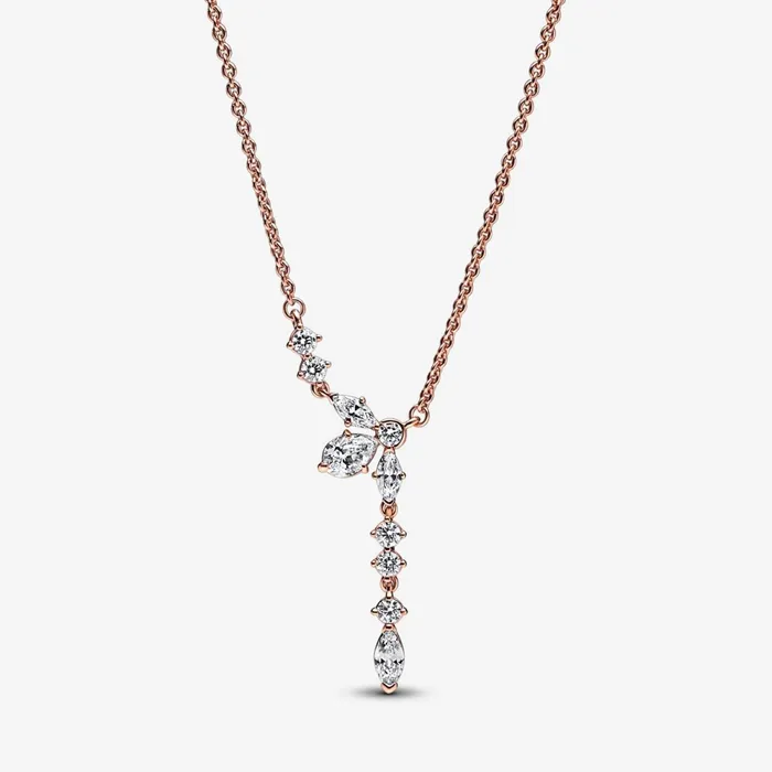 Pendant Necklaces Women Pandora Sparkling Herbarium Cluster Drop Collier Necklace
