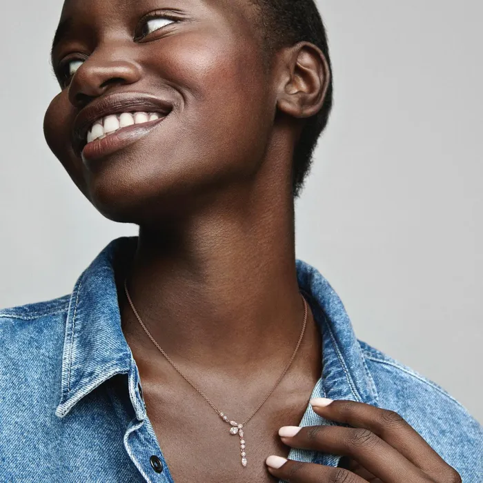 Pendant Necklaces Women Pandora Sparkling Herbarium Cluster Drop Collier Necklace