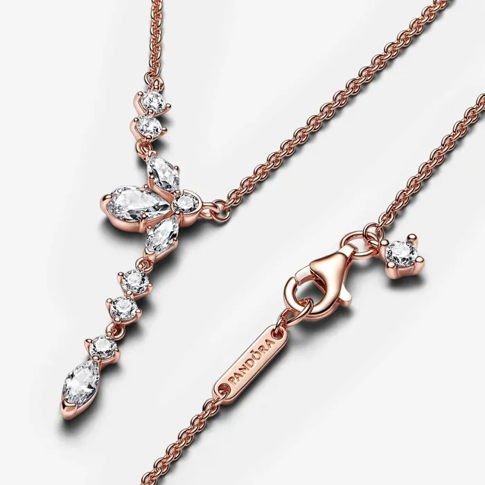 Pendant Necklaces Women Pandora Sparkling Herbarium Cluster Drop Collier Necklace