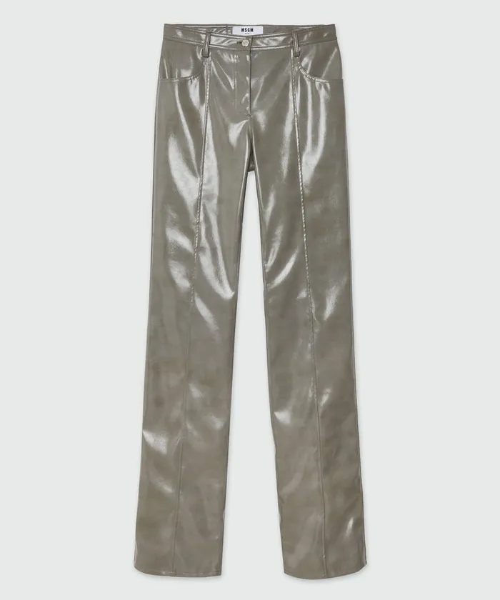 Petent Leather Pants Women MSGM Pants And Shorts