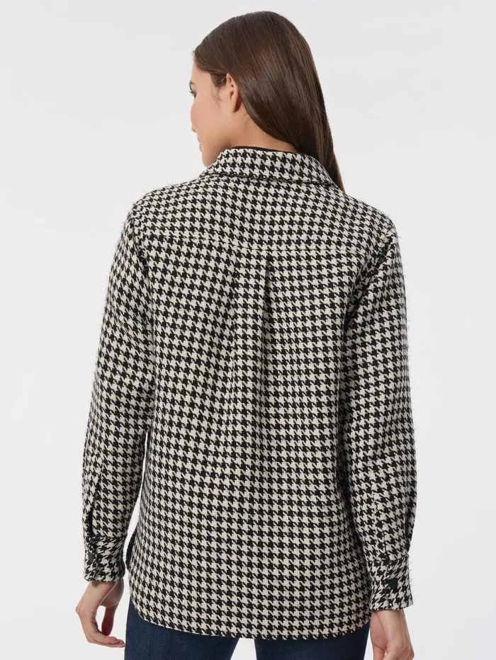 Petite Houndstooth ButtonFront Shacket Women Jones New York Petite Blazers