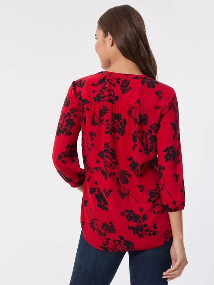 Plus Printed VNeck Pleated Kelly Blouse Women Jones New York Plus Tops Plus Printed VNeck Pleated Kelly Blouse Women Jones New York Plus Tops