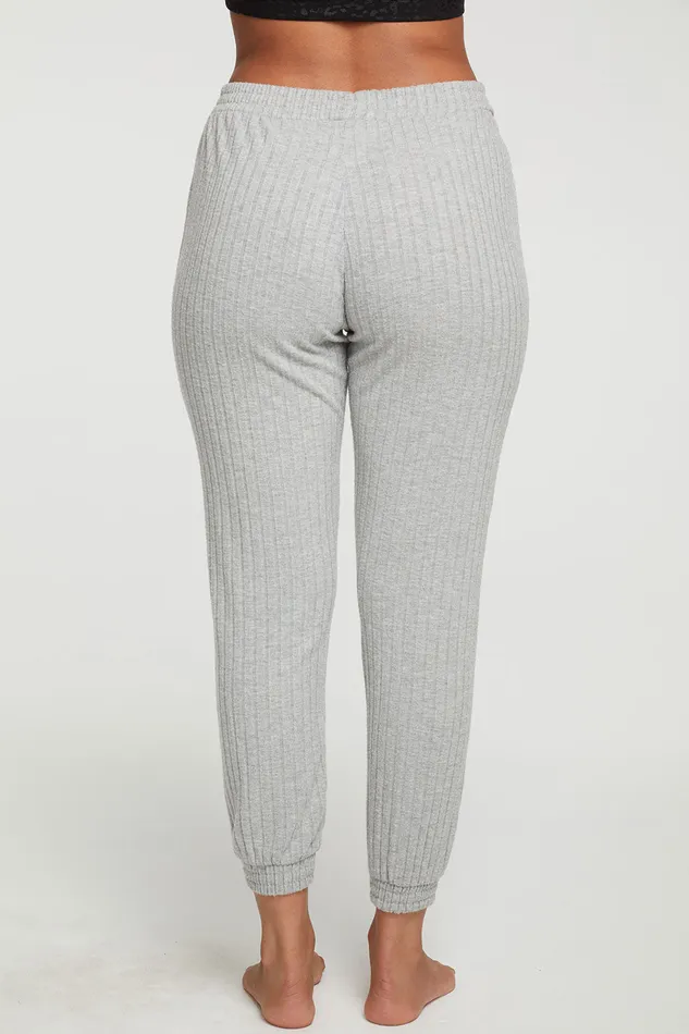 Poor Boy Rib Slouchy Jogger With Shirring Womens Bottoms Chaser Brand