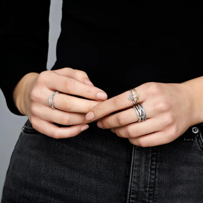 Promise Rings Women Pandora Clear ThreeStone Ring