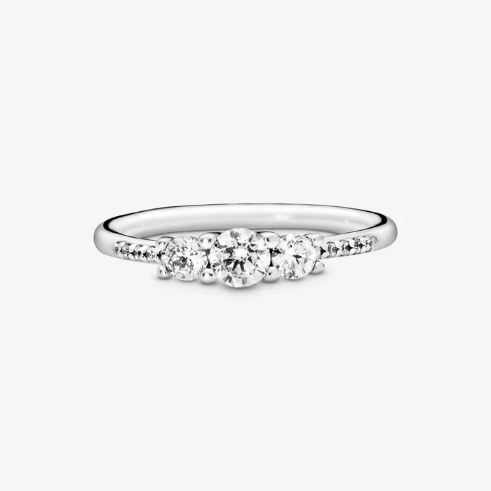 Promise Rings Women Pandora Clear ThreeStone Ring