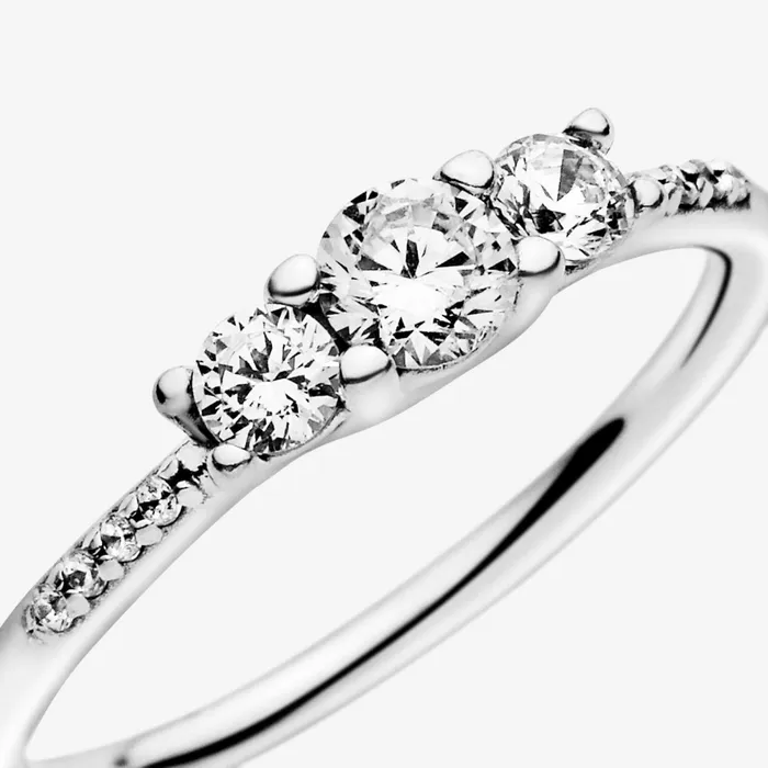 Promise Rings Women Pandora Clear ThreeStone Ring