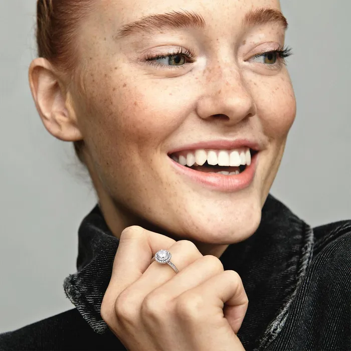 Promise Rings Women Pandora Round Sparkle Halo Ring