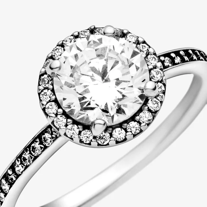 Promise Rings Women Pandora Round Sparkle Halo Ring
