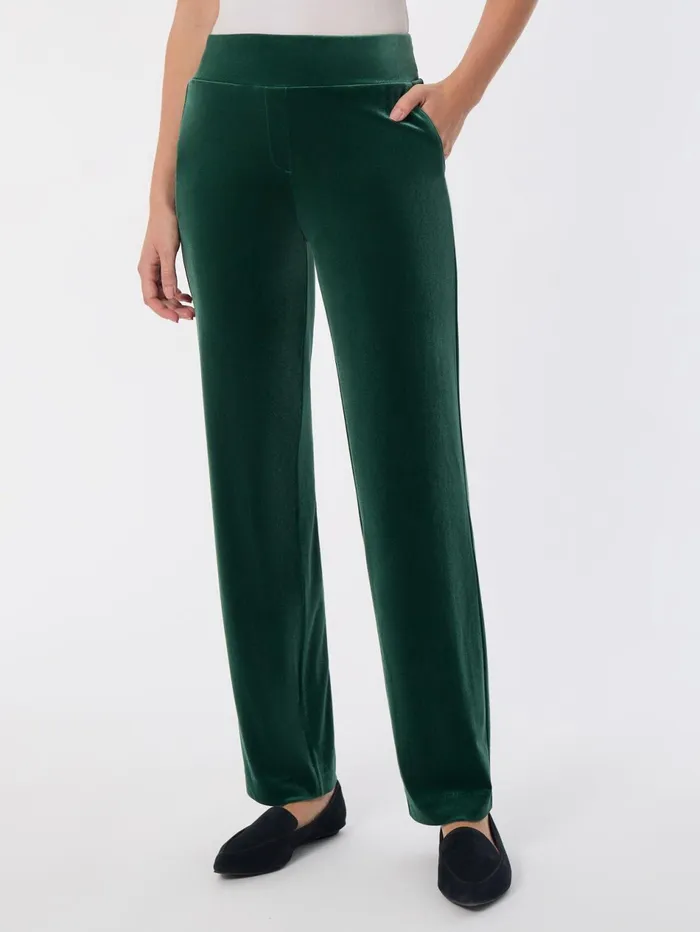 PullOn Velour Straight Leg Pants Women Jones New York Pants and Skirts