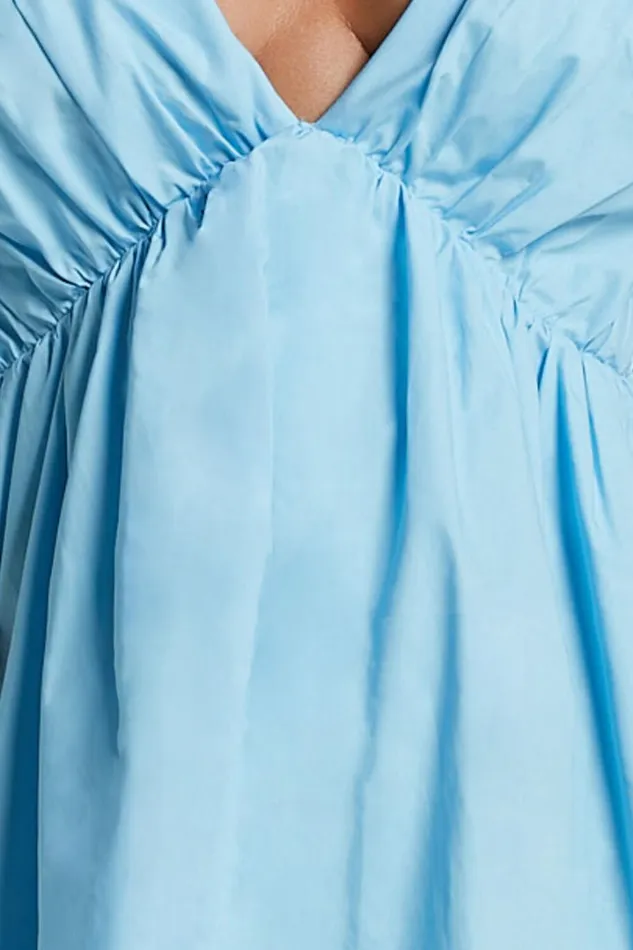 Raiza Mini Dress 8211 Ruffle Sleeve Tie Back Plunge Dress In Bright Blue Women Showpo Conscious