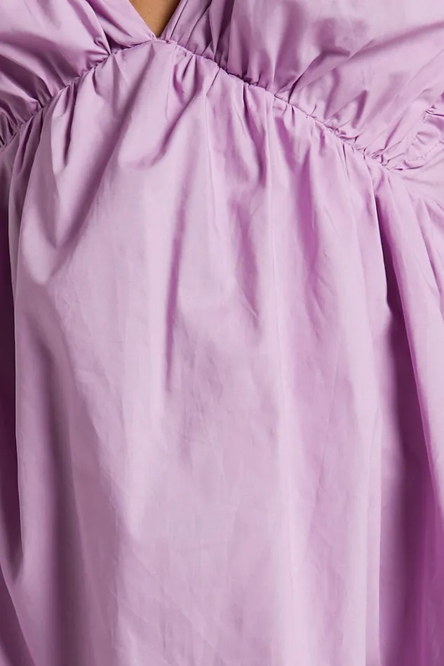 Raiza Mini Dress 8211 Ruffle Sleeve Tie Back Plunge Dress In Lilac Women Showpo Curve Clothes