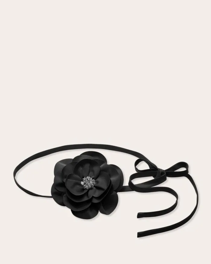 Ramy Brook Belts Women Rose Convertible Belt Necklace Black Ramy Brook Belts Women Rose Convertible Belt Necklace Black