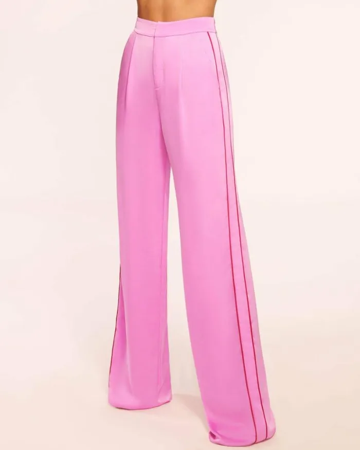 Ramy Brook Bottoms Women Lara Wide Leg Pant Pink Orchid