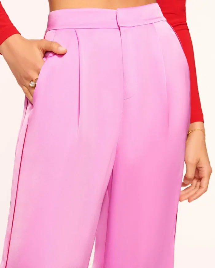 Ramy Brook Bottoms Women Lara Wide Leg Pant Pink Orchid