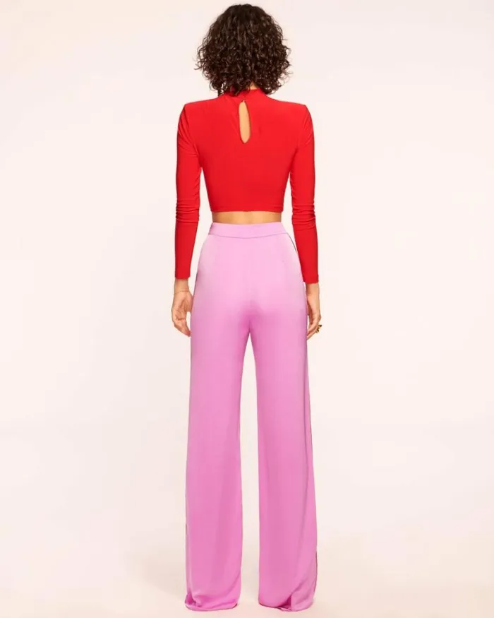 Ramy Brook Bottoms Women Lara Wide Leg Pant Pink Orchid