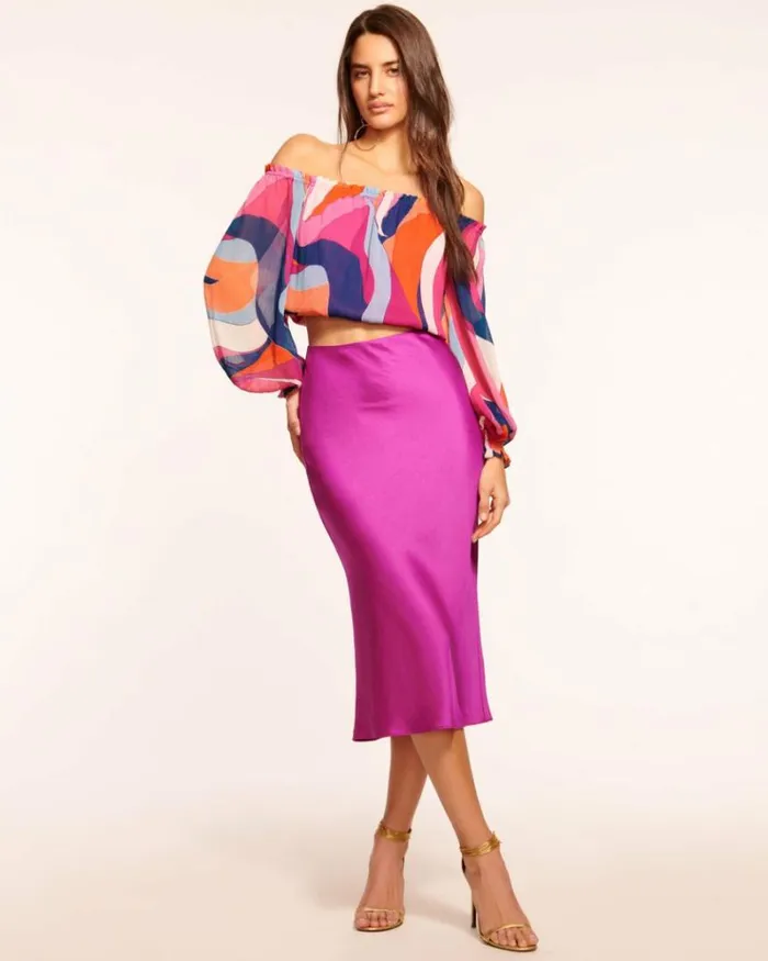 Ramy Brook Bottoms Women Magdalena Slip Skirt Wild Rose
