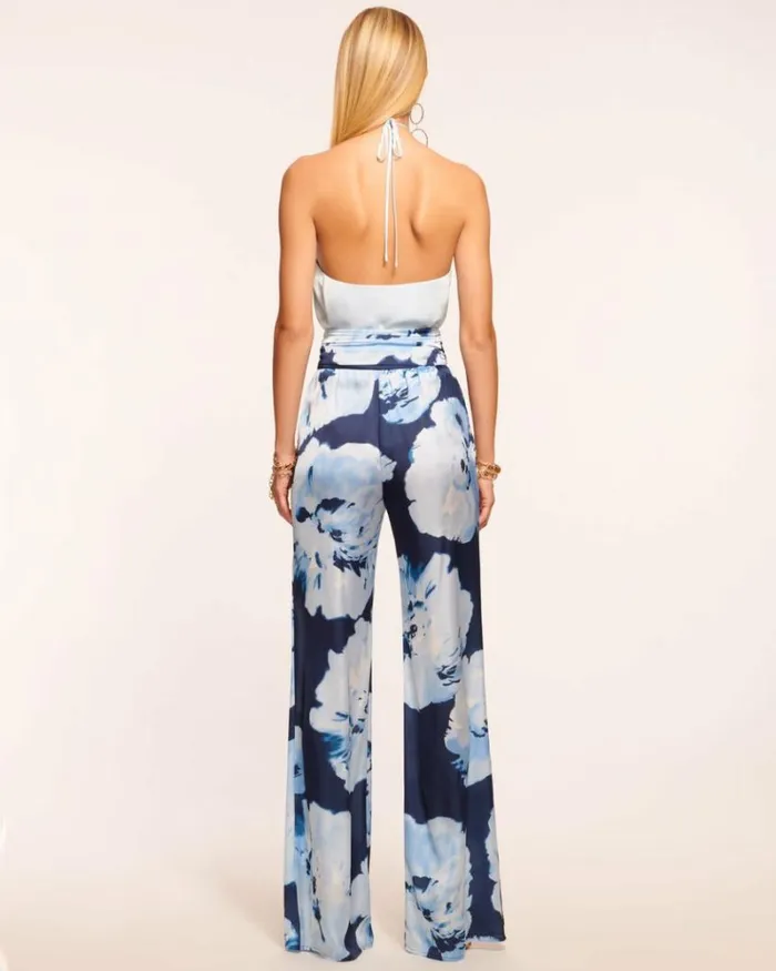 Ramy Brook Bottoms Women Robin HighWaisted Pant Navy Watercolor