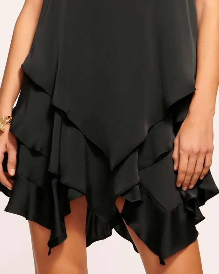Ramy Brook Dresses Women Shaina Tiered Mini Dress Black