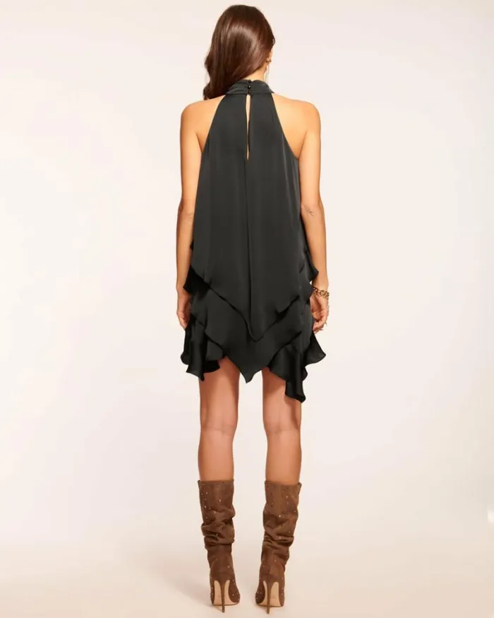 Ramy Brook Dresses Women Shaina Tiered Mini Dress Black