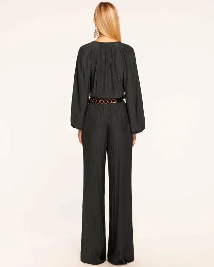 Ramy Brook Jumpsuits Women Lea Long Sleeve Jumpsuit Black
