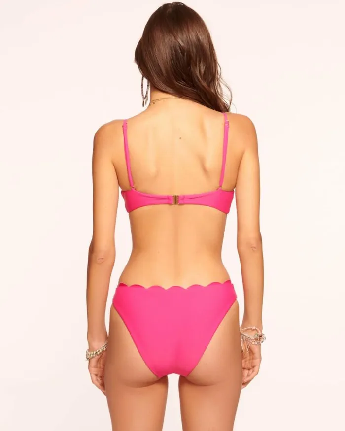 Ramy Brook Swim and Coverups Women Leyla Scalloped Underwire Bikini Top Perfect Pink