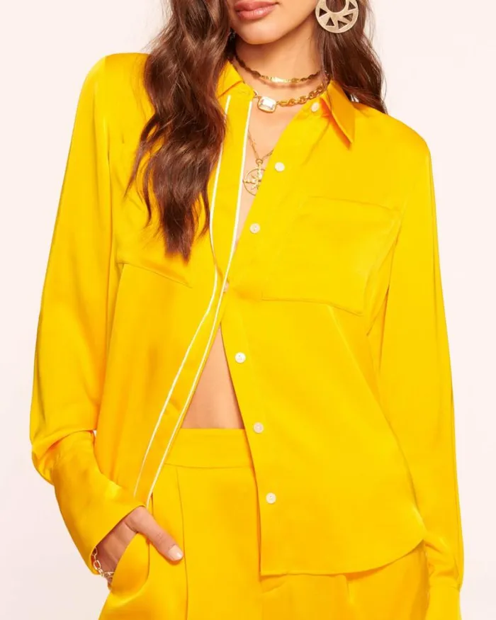 Ramy Brook Tops Women Aliza Button Down Shirt Yuzu