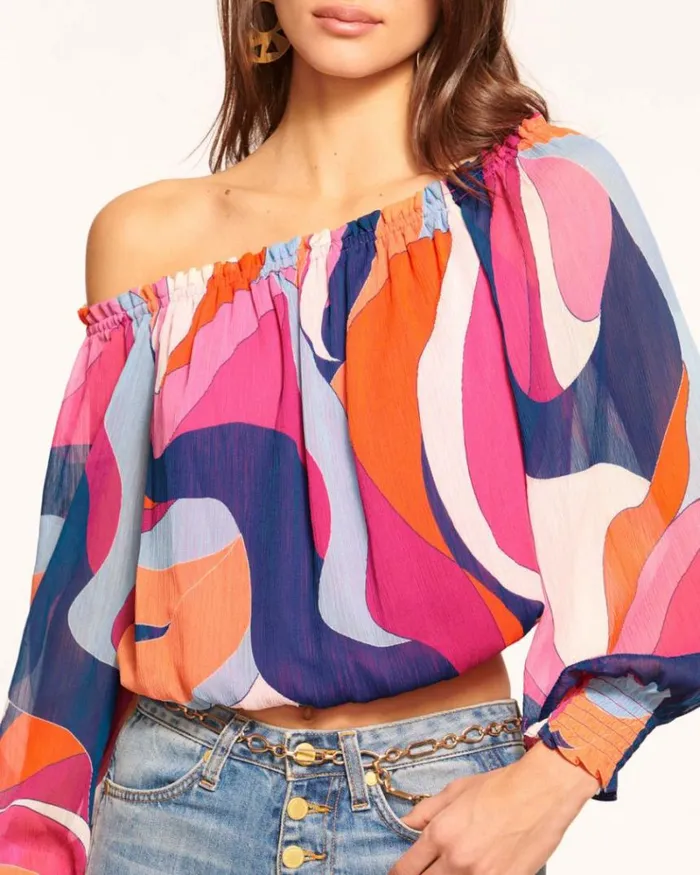 Ramy Brook Tops Women Rico OffTheShoulder Top Rose Wave