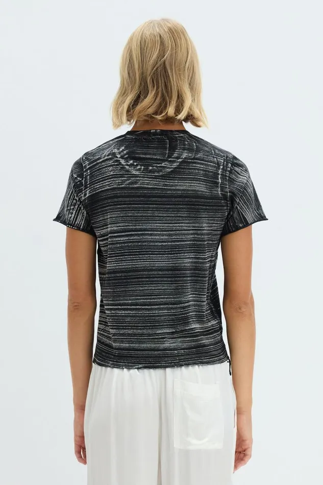 Raquel Allegra Brush Black Liana Tee Women Sweaters and Knits