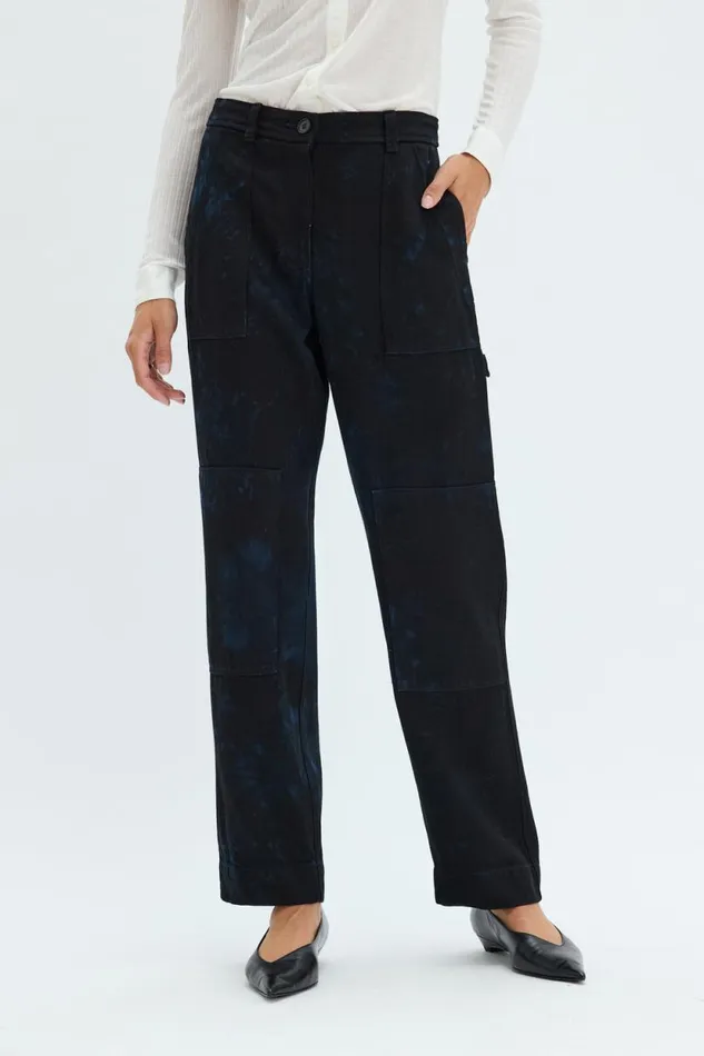 Raquel Allegra Dark Indigo Denim Work Pant Women Bottoms