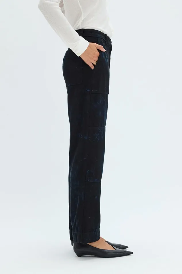Raquel Allegra Dark Indigo Denim Work Pant Women Bottoms