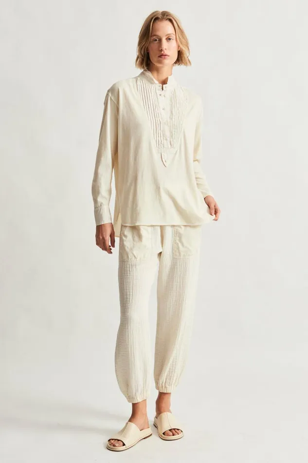 Raquel Allegra Dirty White Igbo Top Women Tops