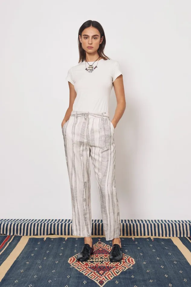 Raquel Allegra Dirty White Liv Tee Women TShirts