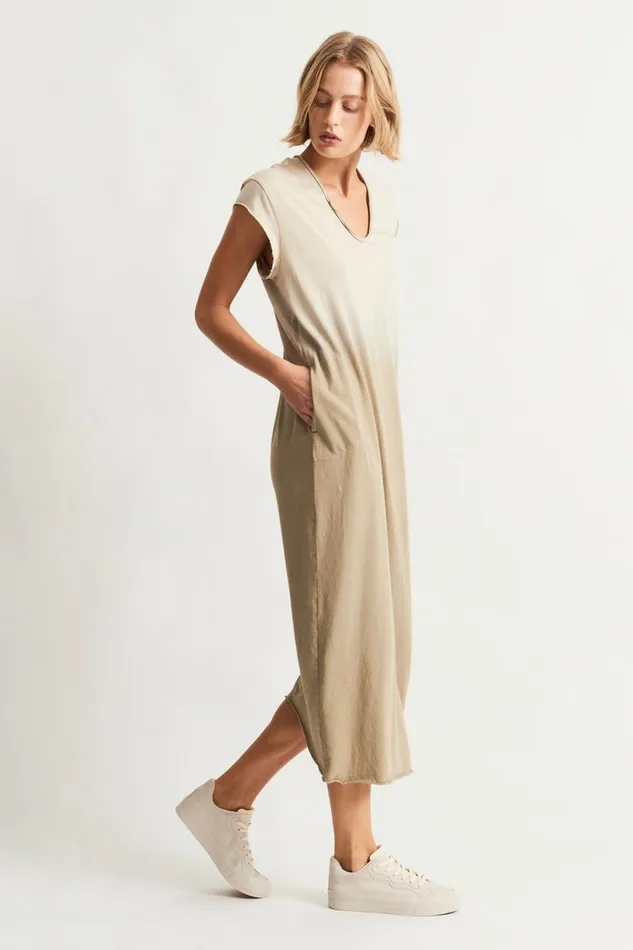 Raquel Allegra Faded Sand Cocoon Dress Women Dresses
