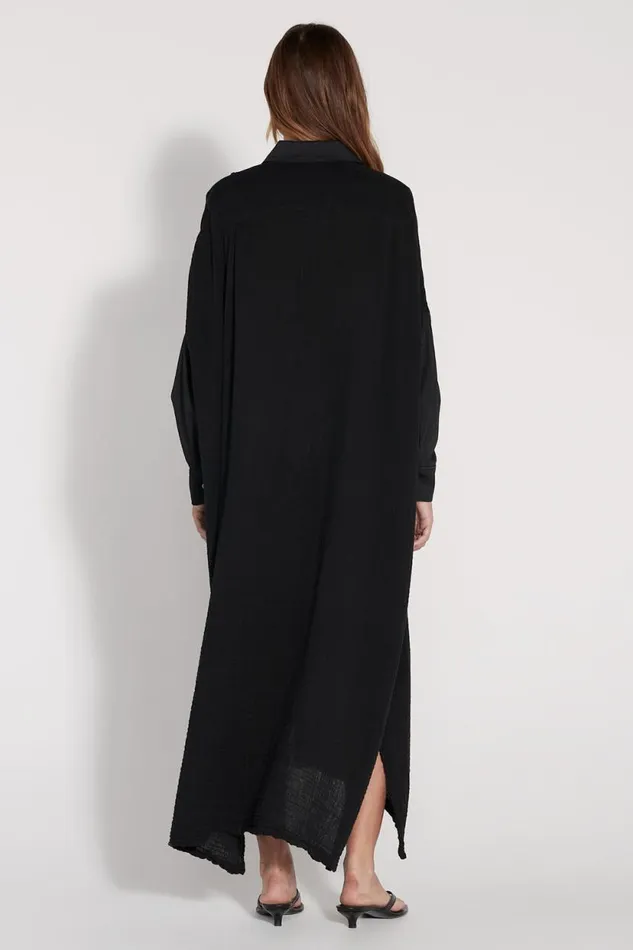 Raquel Allegra Gauze Black Caftan Dress Women Dresses