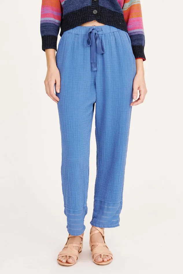 Raquel Allegra Gauze Dusty Blue Overland Pant Women Bottoms