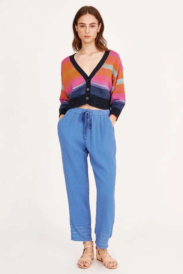 Raquel Allegra Gauze Dusty Blue Overland Pant Women Bottoms